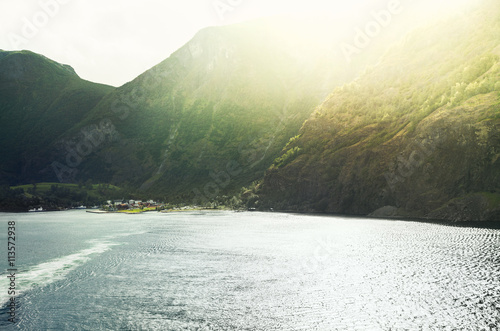 View of Aurlandsfjord in Flam village
