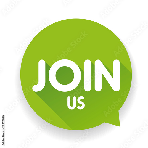 Join us label speech bubble vector