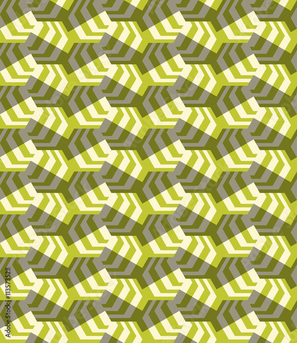 Retro fold striped hexagons turned