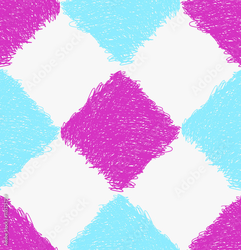 Pencil hatched blue and purple squares