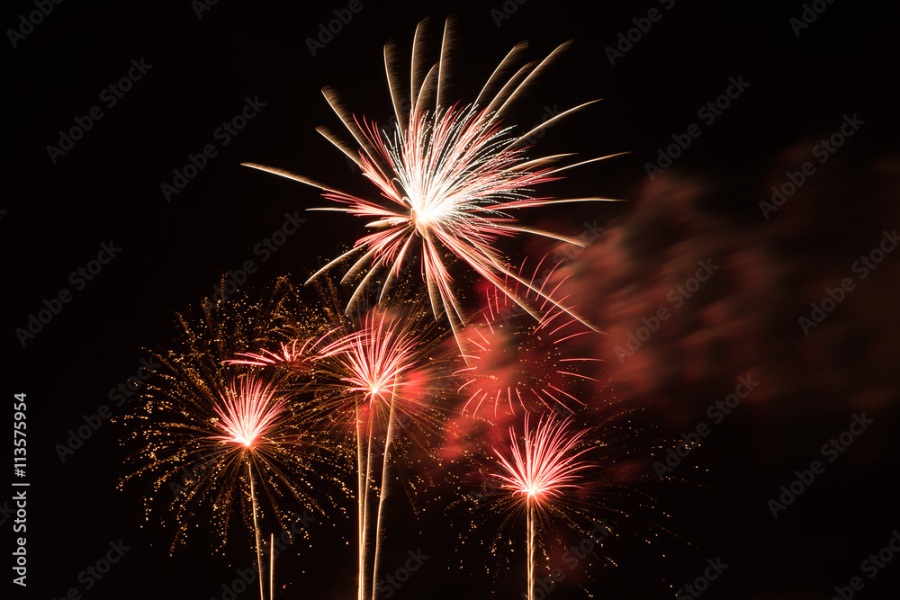 Colourful fire work for background