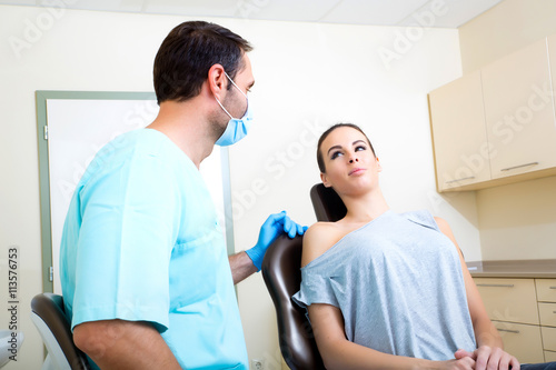 Young woman at the Dentist.
