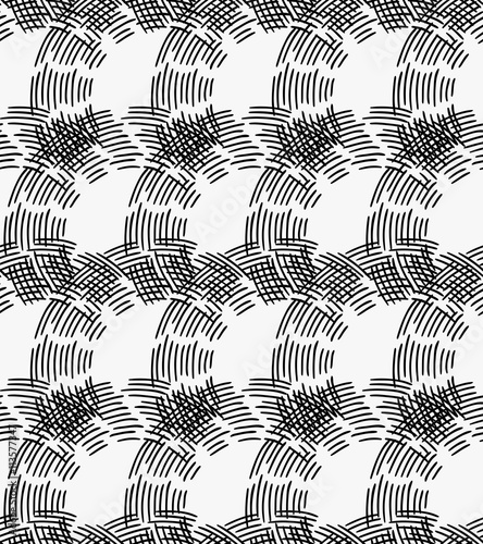 Black marker hatched crossing arc cells
