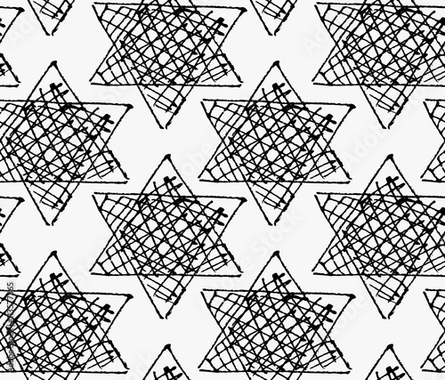 Black marker hatched stars