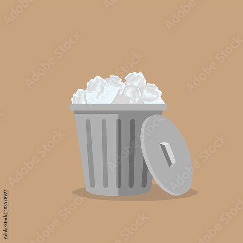 Trash bin garbage vector