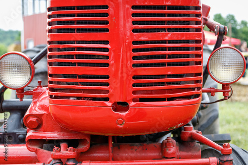 Red tractor grille photo