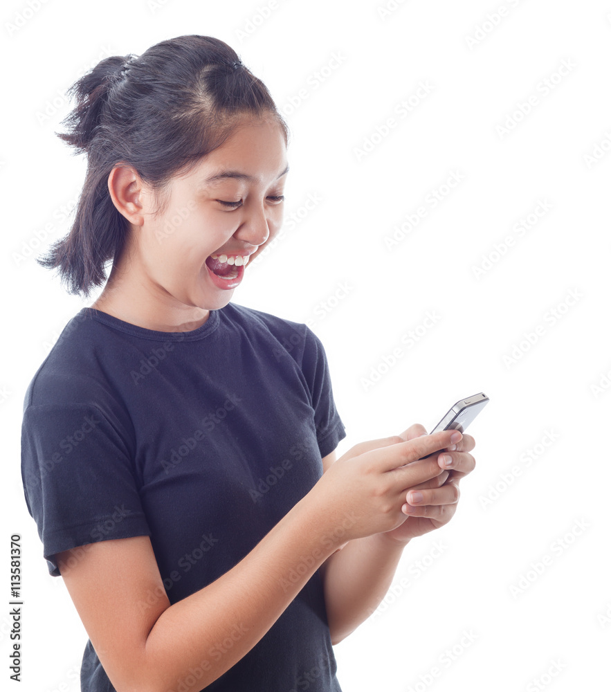 Beautiful Asian girl use mobile phone Beautiful Asian girl use mobile phone
