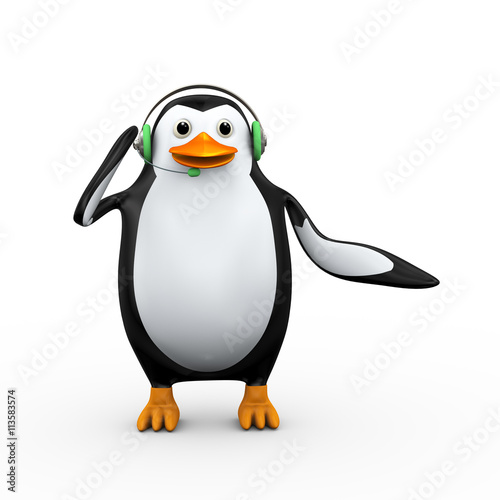 3d penguin headphone customer help support © asfianasir