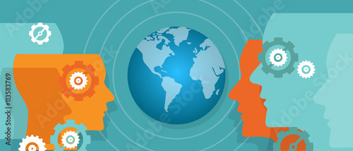 global view world map vision Globalization leader worldwide target