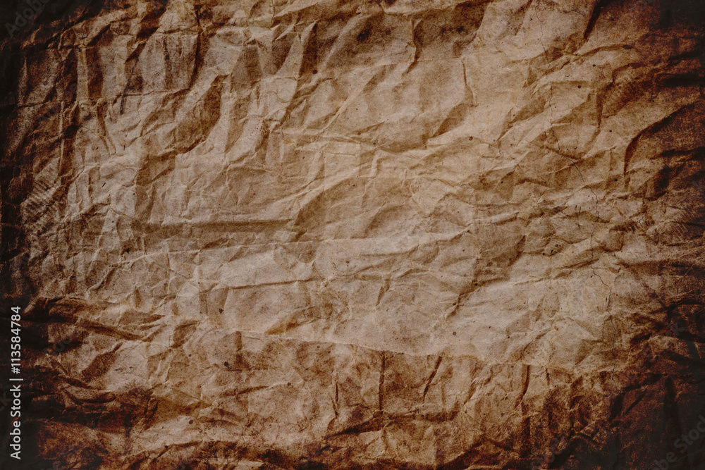Grunge crumpled brown paper texture, paper texture background