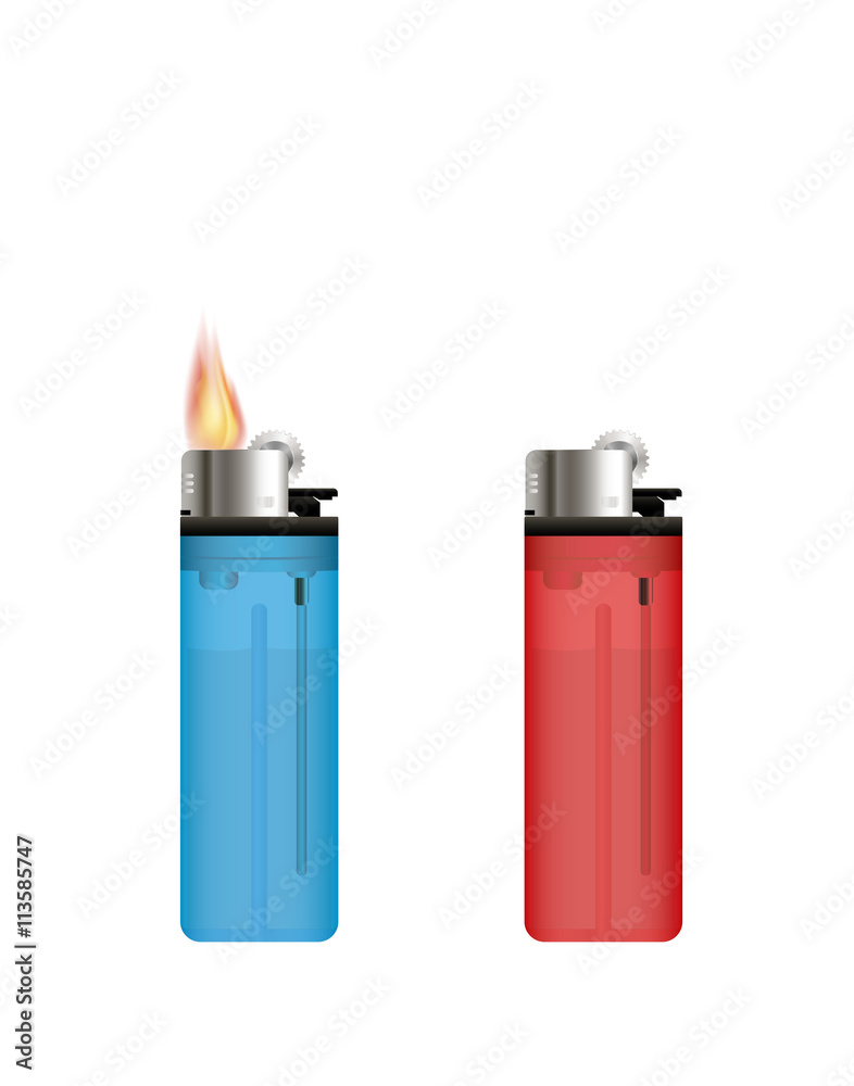 Lighter on a white background