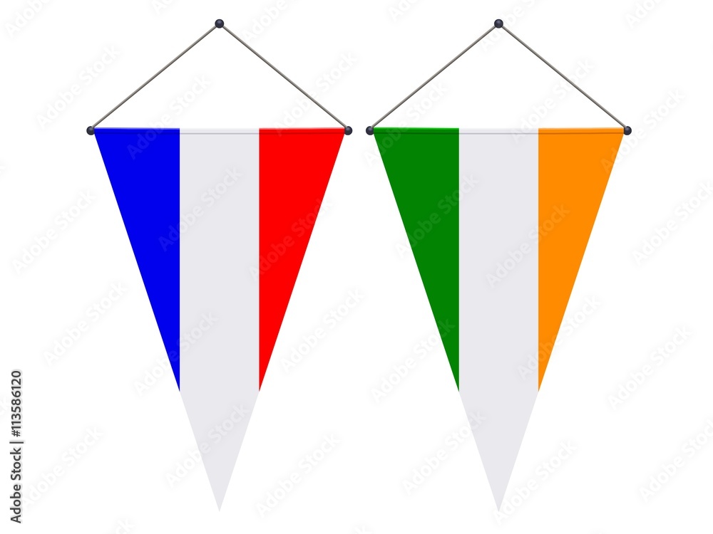 Pennants. France, Ireland Pennants. France, Ireland