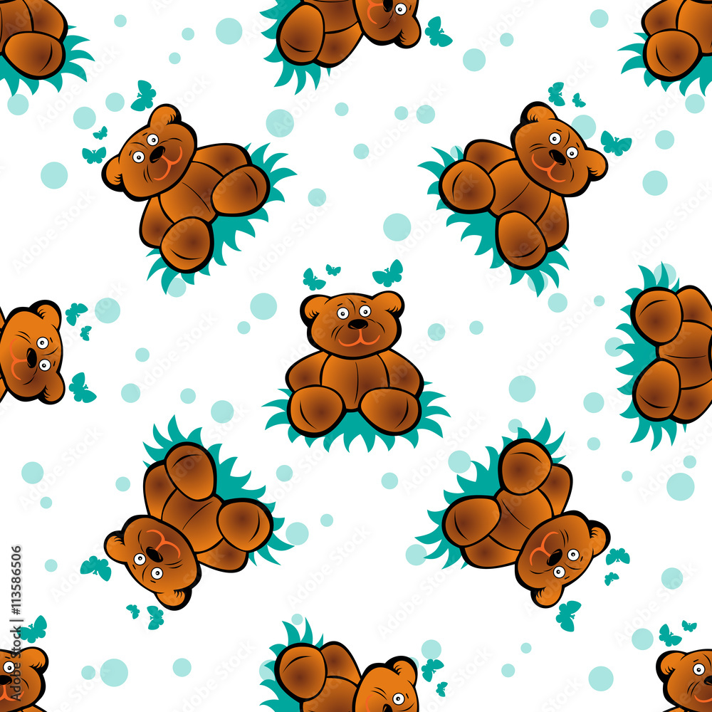 Naklejka premium bear seamless pattern