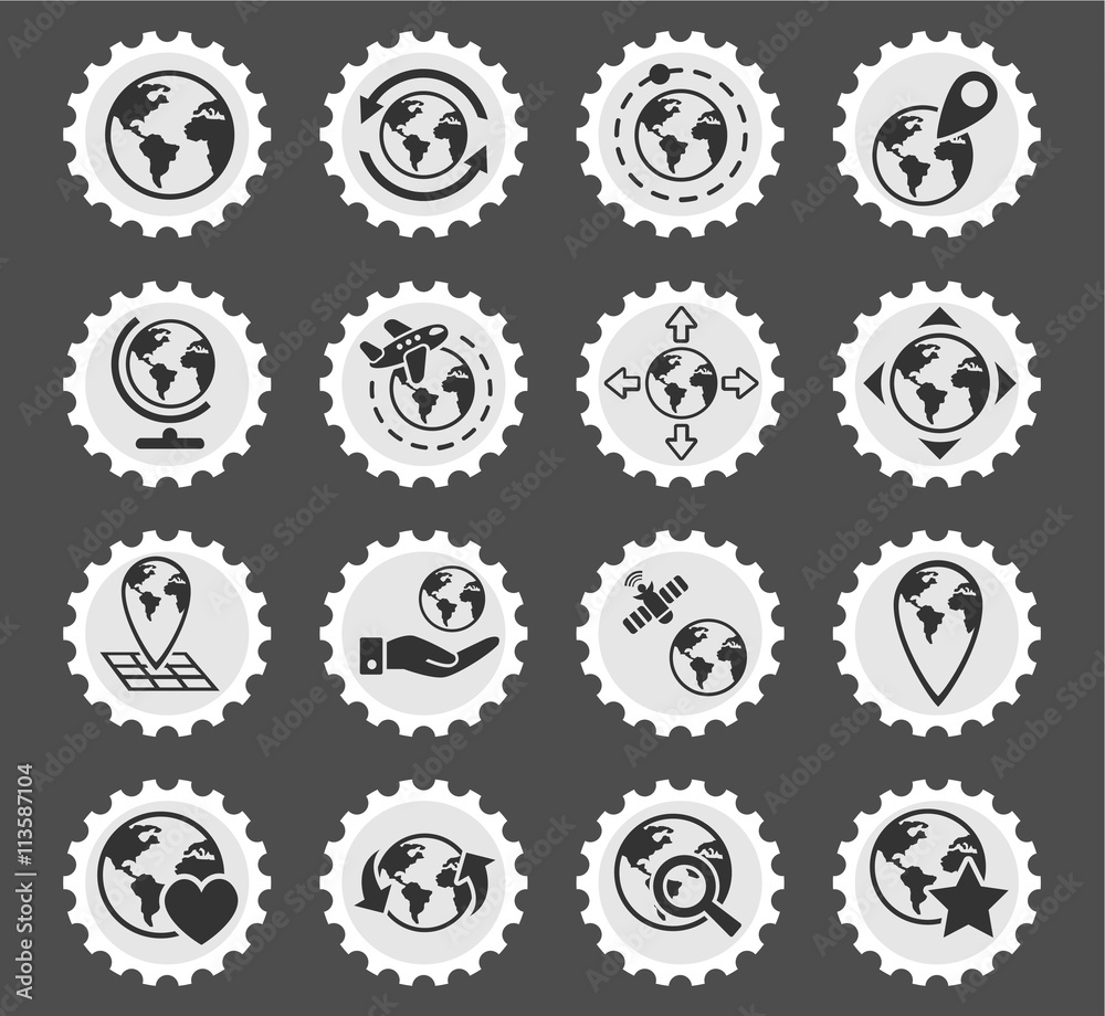 globes icon set globes icon set