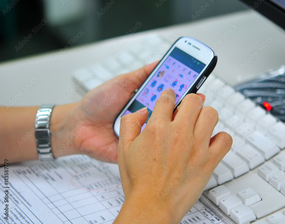 Touch screen mobile phone, in hand Touch screen mobile phone, in hand
