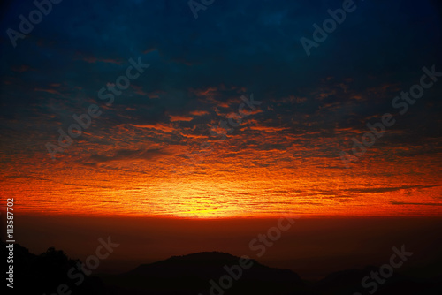 cloud in morning and sunrise in Doi Ang Khang  Chiang Mai  Thail