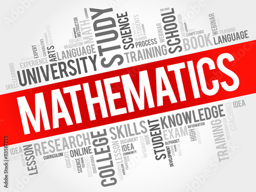 Mathematics word cloud, education concept