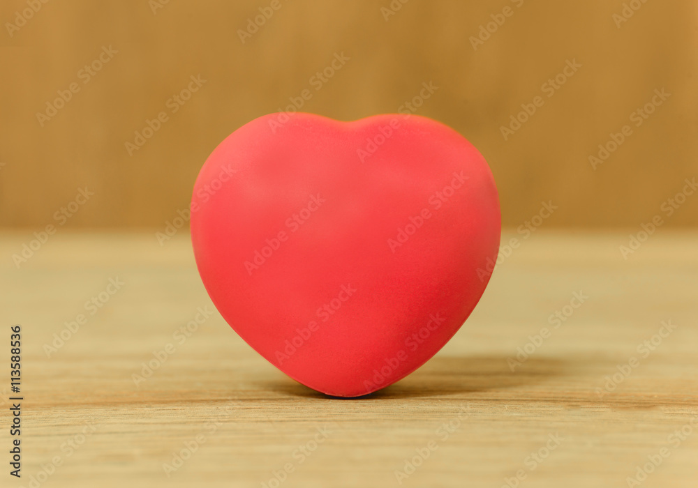 Heart of love in Valentine's day on wooden.