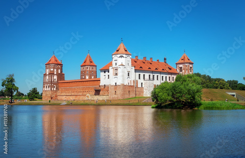 Castle in town Mir of Belarus. Medieval Mir castle