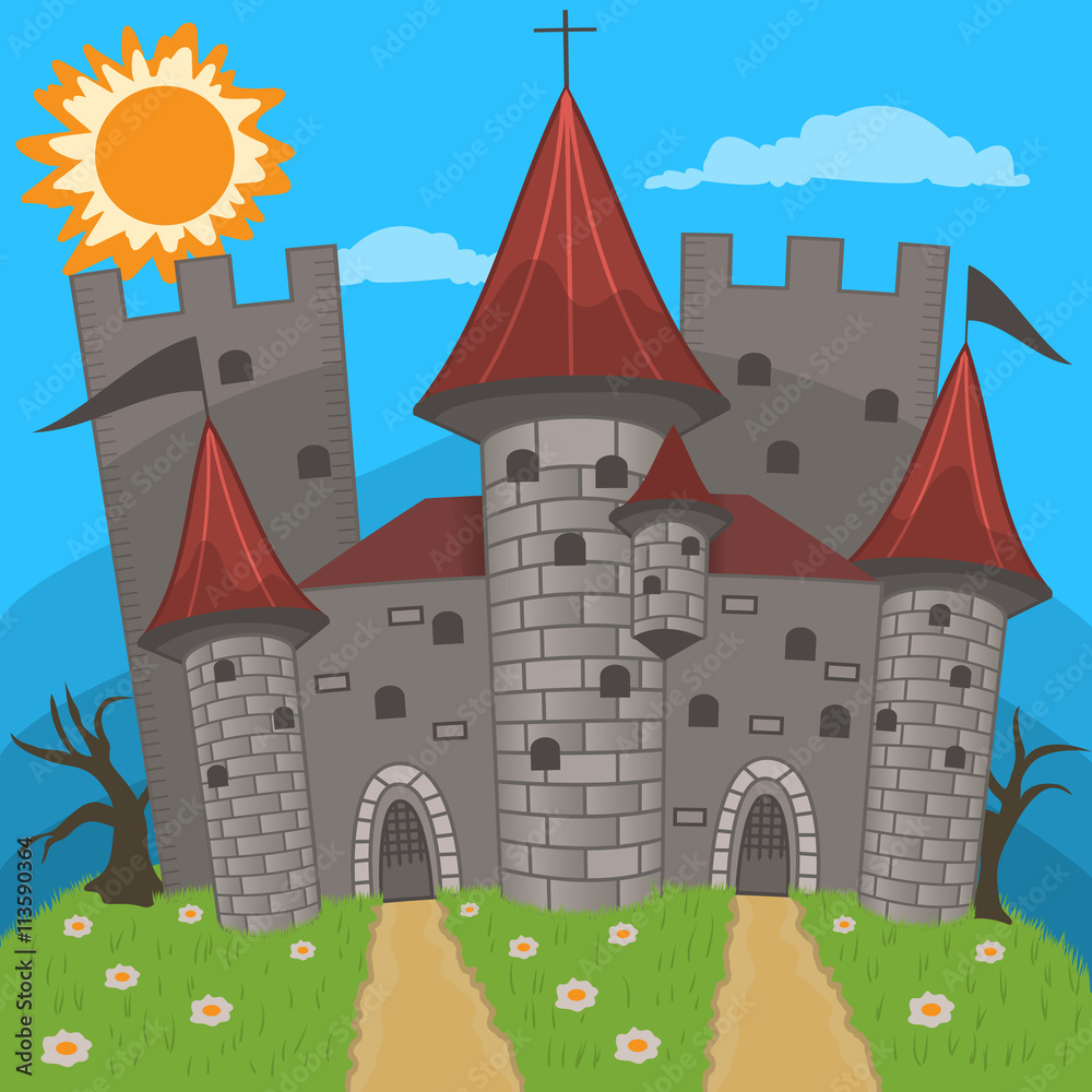 medieval castle vector illustration