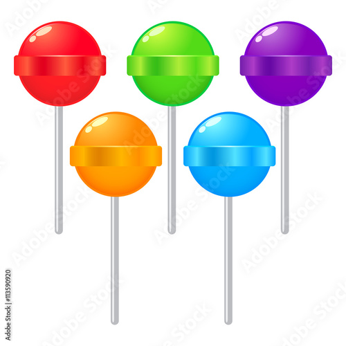 Set Of Colorful Lollipop Candy Stick