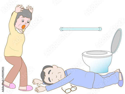 トイレで倒れた高齢者
