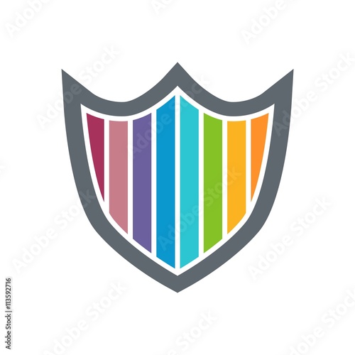 security shield symbol icon protected colorful