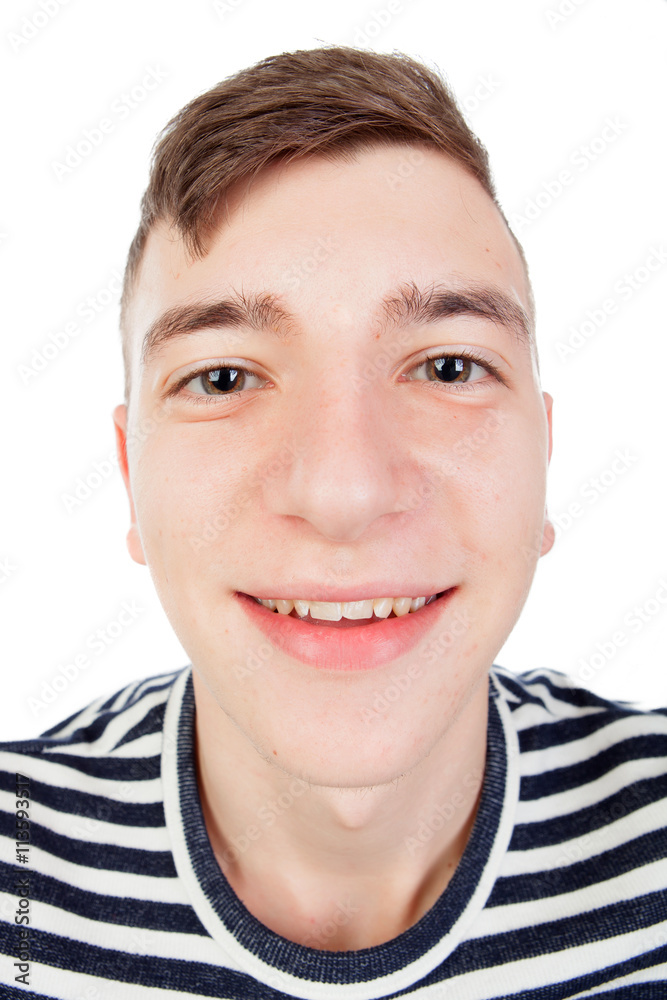 Obraz premium Funny guy grimacing with her face