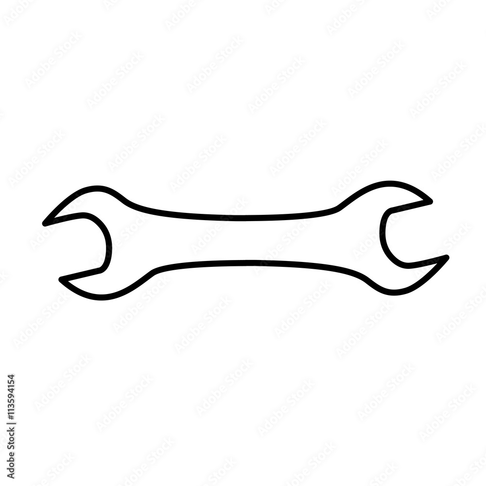 Wrench or spanner line icon. Wrench with open ends. Vector Illustration Wrench or spanner line icon. Wrench with open ends. Vector Illustration