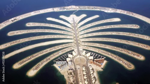 Jumeirah Palm Island  In Dubai top view