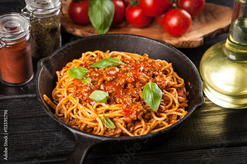 Traditional spaghetti bolognese