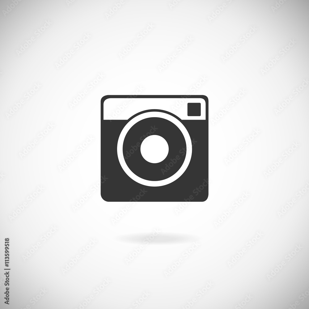 Hipster photo camera icon. Vector illustration. Silhouette Hipster photo camera icon. Vector illustration. Silhouette