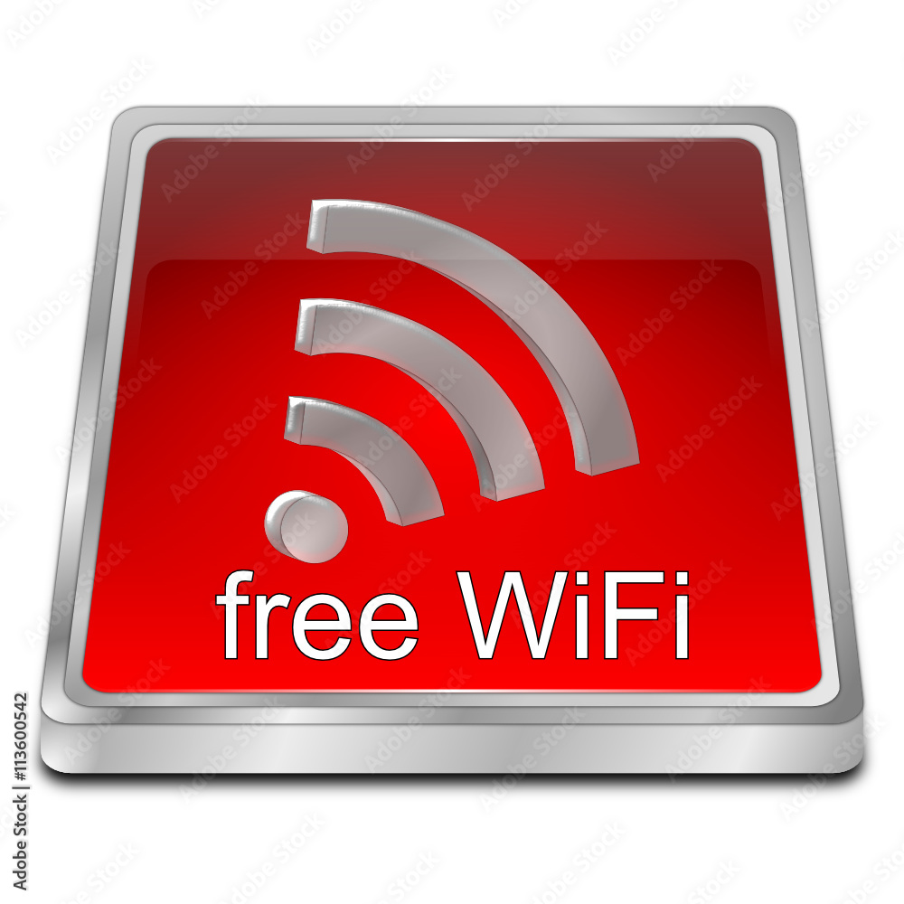 free wireless WiFi button - 3D illustration free wireless WiFi button - 3D illustration