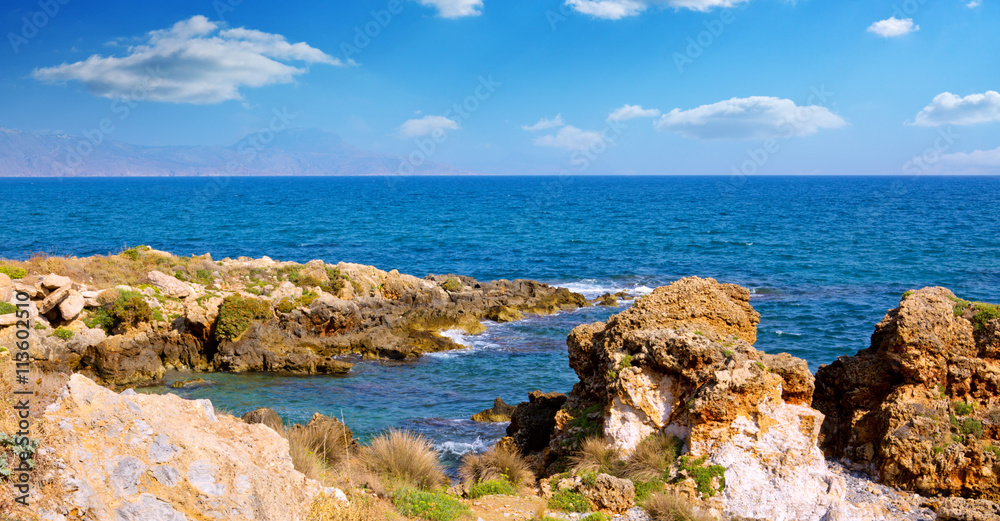 Beautiful natural rocks on Crete island.