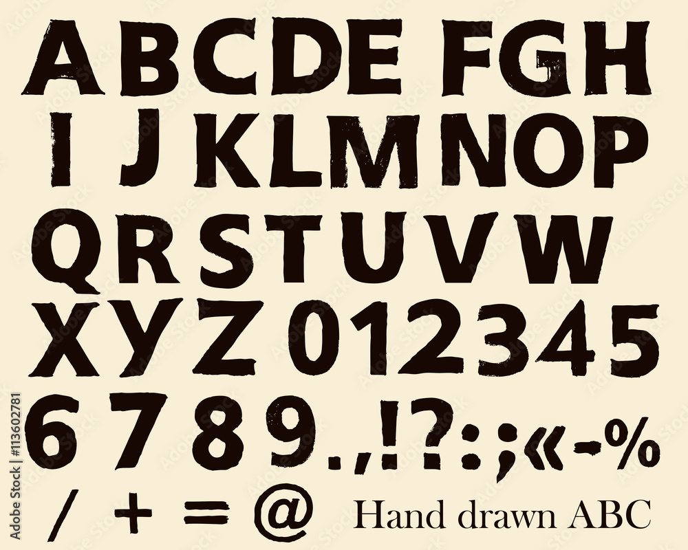 Vector hand made font in hipster style
