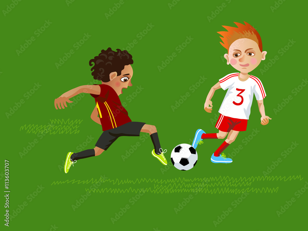 Fototapeta premium soccer kids attack