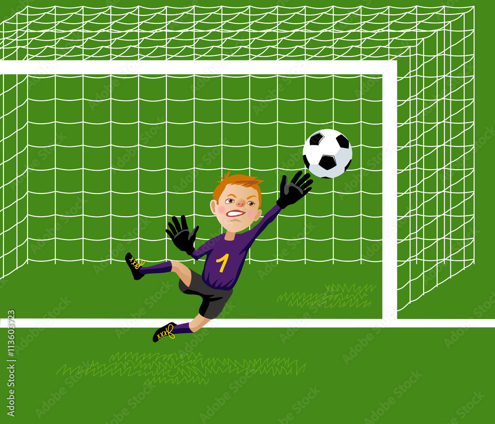 Fototapeta premium soccer kids goalkeeper