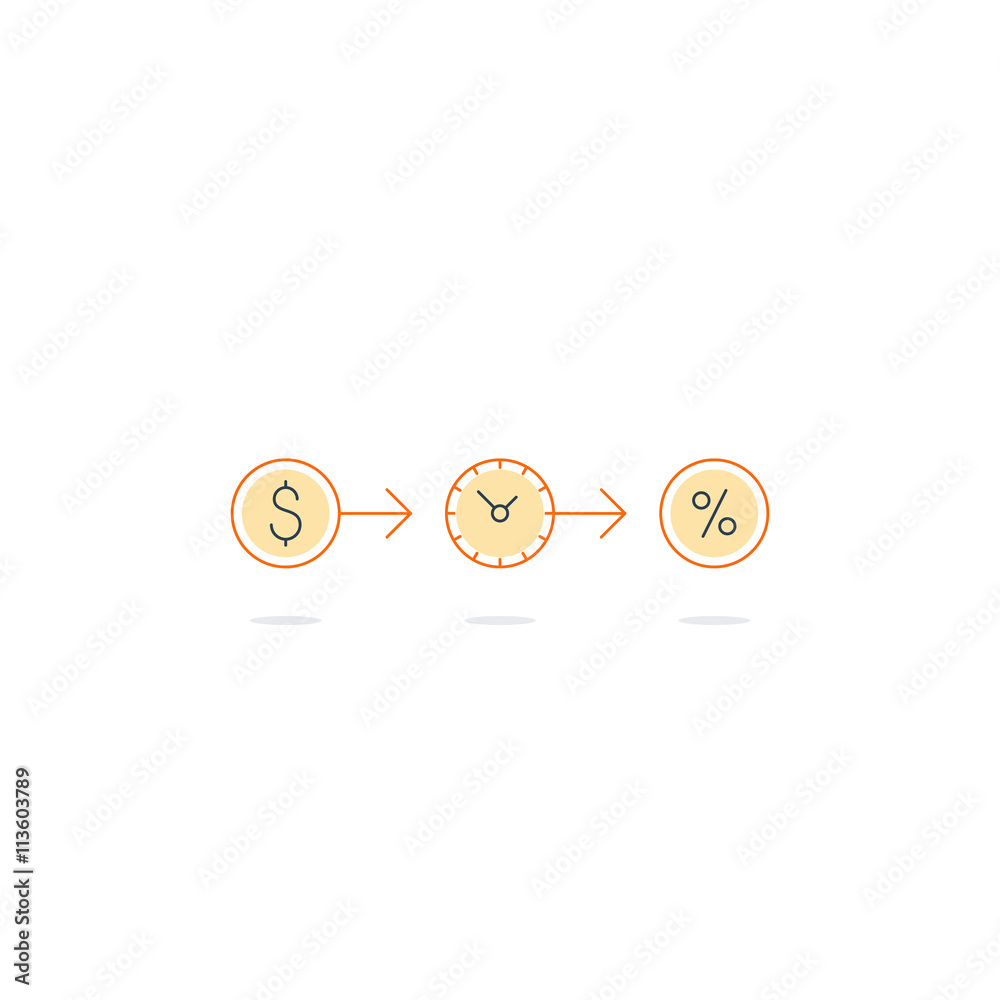 Time is money. Cash back concept. Money flow tracking. Time is money. Cash back concept. Money flow tracking.