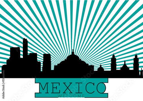 Mexico city skyline.