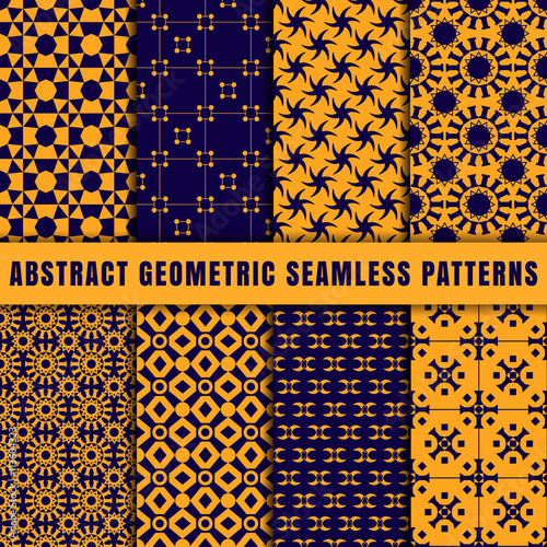 Abstract seamless patterns. Vector set.