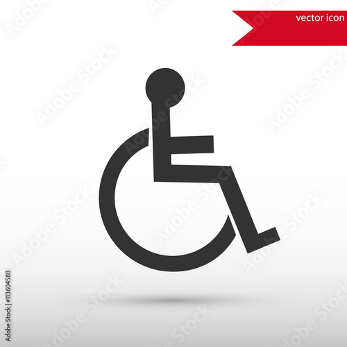 Disabled icon. Flat design style.