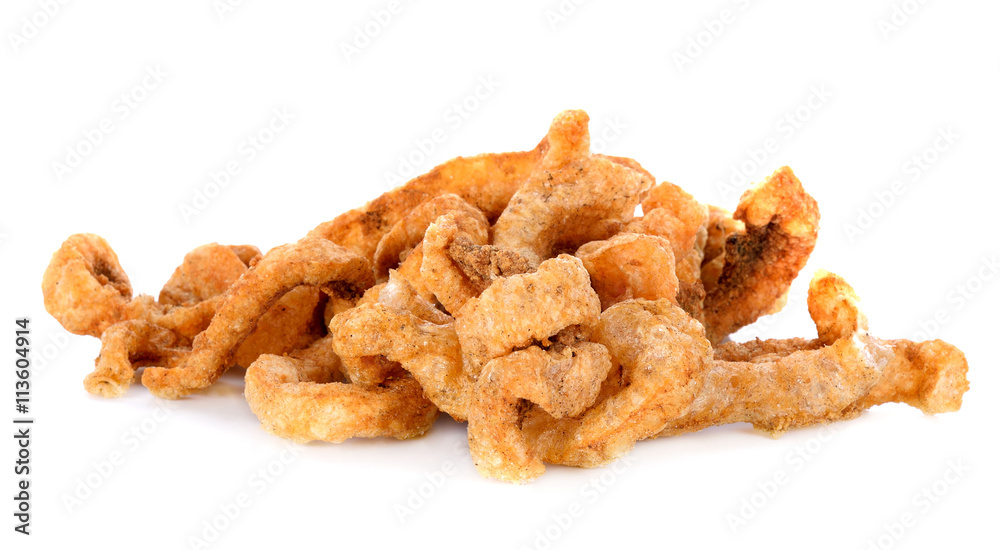 pork snack,Thai food on white background pork snack,Thai food on white background