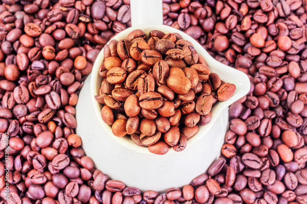 Coffee beans and white turk Coffee beans and white turk