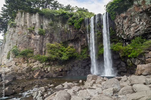 Jeonbang Waterfall on Jeju Island in South Korea.