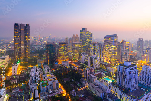 Bangkok skyline business district. © newroadboy