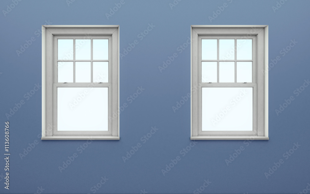 Blank wall with window. 3D rendering Blank wall with window. 3D rendering