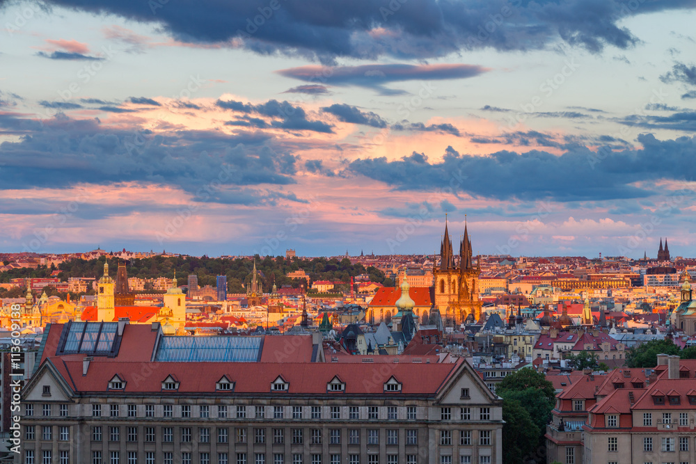 Prague. Image of Prague, capital city of Czech Republic, during beautiful sunset.