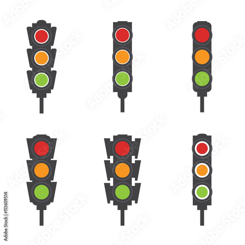 Set of traffic light icons
