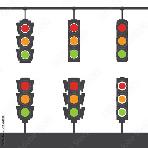 Set of traffic light icons