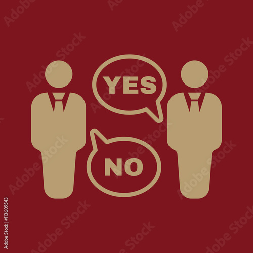 The dispute icon. Dialog and negotiation, discussion symbol. Flat